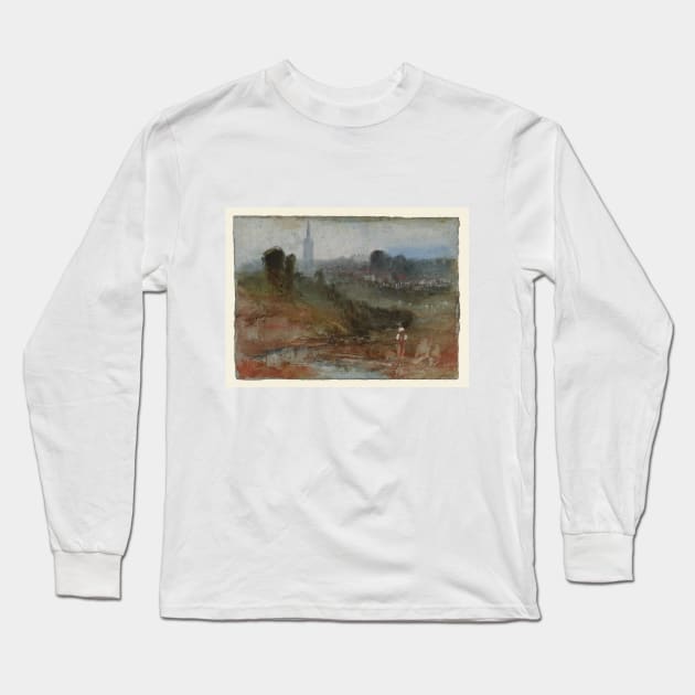 A View of Petworth Church, with the Chimneys of Petworth House to the Right of the Spire, 1827 Long Sleeve T-Shirt by Art_Attack